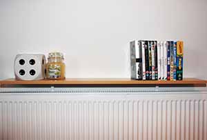 RADX2 Pair of Energy Saving Radiator Brackets optimum gap 38mm, 1 1/2. Screws and shelf not included but you can choose from a variety of board from
